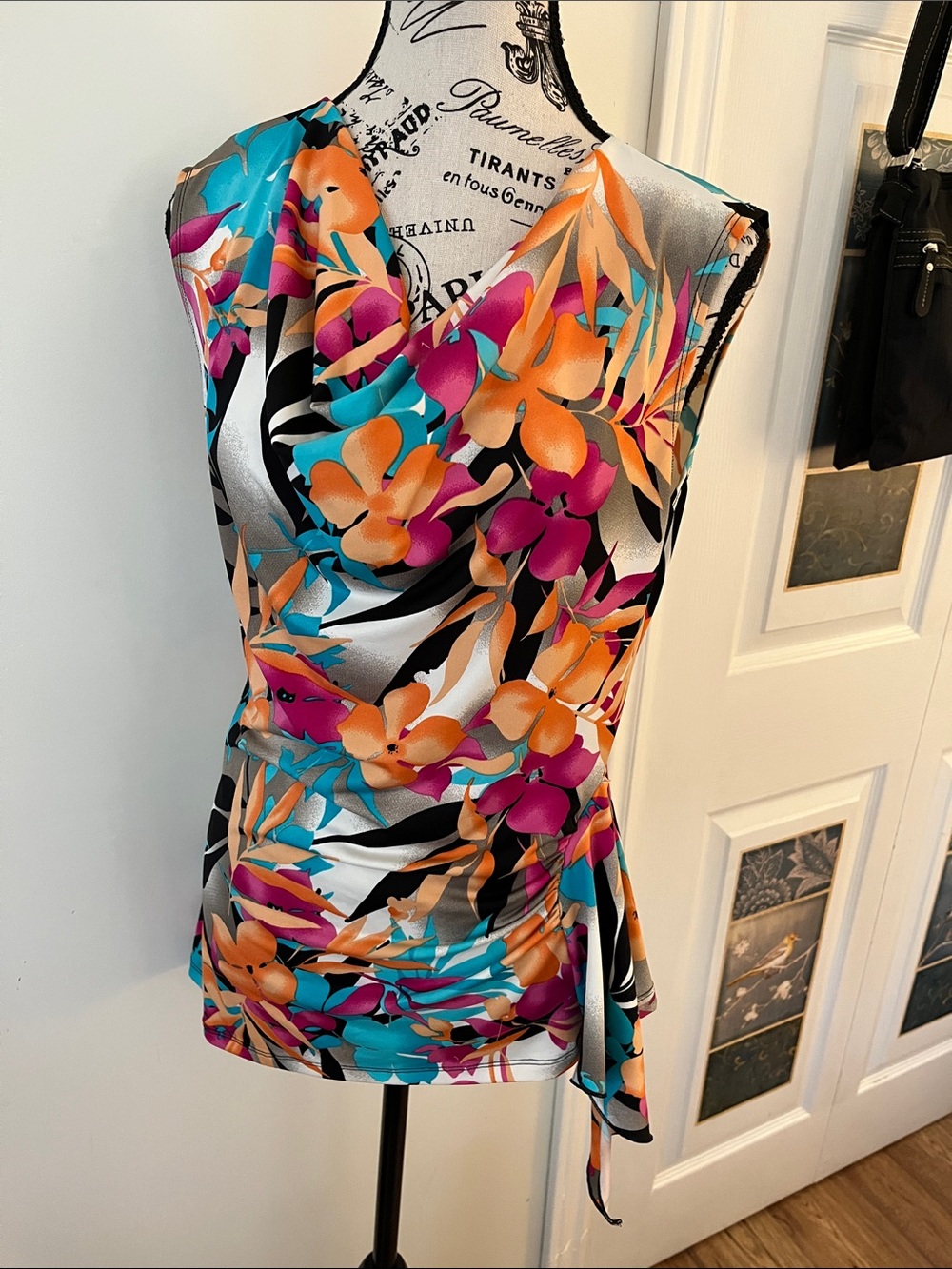 Floral Satin Wrap Camisole in Multi-Color